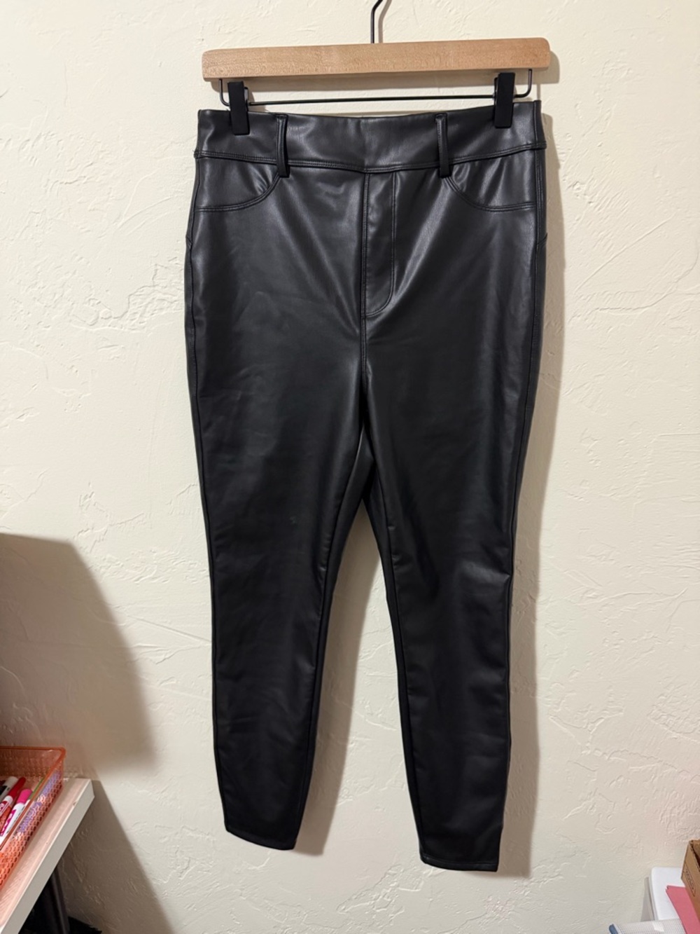 HALARA Black Faux Leather Leggings - High Shine